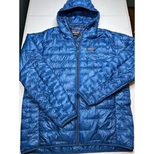 Patagonia Men's Micro Puff Hoody Blue Light Puffer Jacket size XL